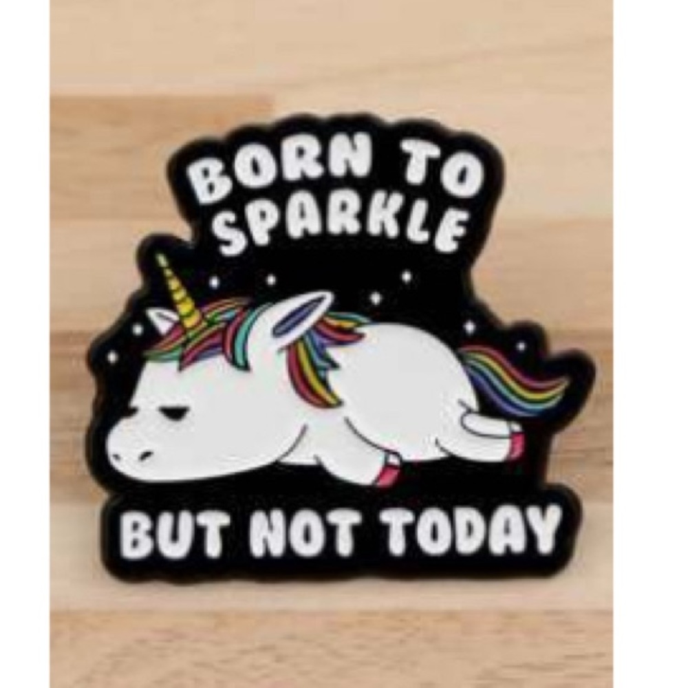 Whimsical Unicorn 'Born to Sparkle' Brooch